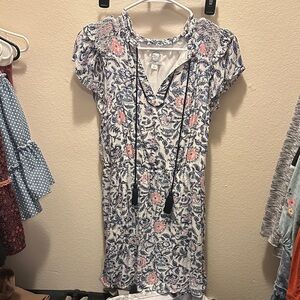 Blue Rain Floral Patterned Blouse